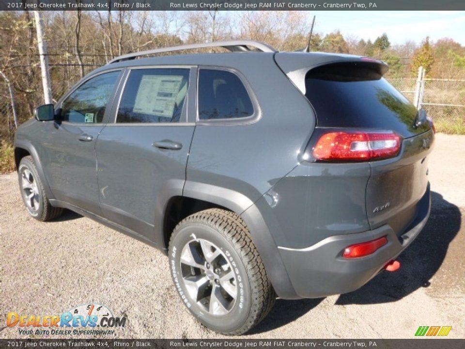 2017 Jeep Cherokee Trailhawk 4x4 Rhino / Black Photo #5