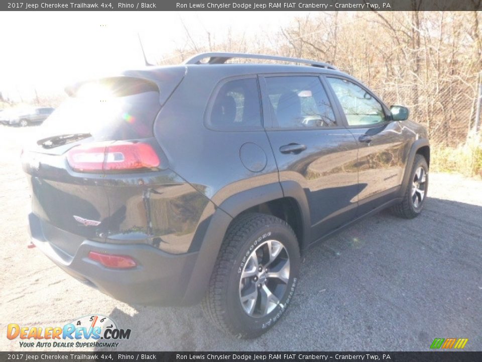 2017 Jeep Cherokee Trailhawk 4x4 Rhino / Black Photo #7