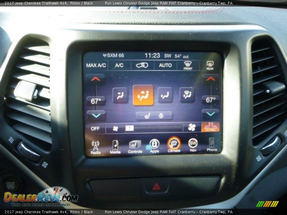 2017 Jeep Cherokee Trailhawk 4x4 Rhino / Black Photo #15