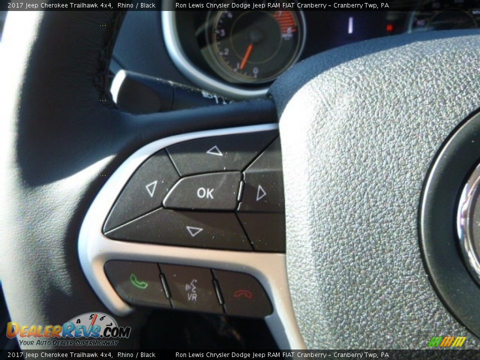 2017 Jeep Cherokee Trailhawk 4x4 Rhino / Black Photo #20