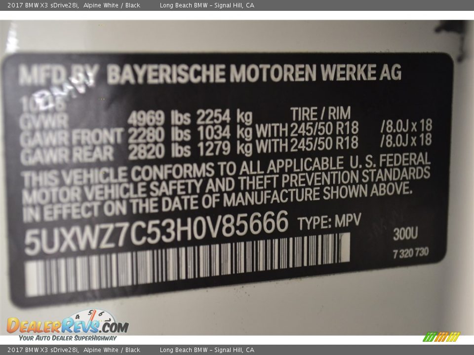 2017 BMW X3 sDrive28i Alpine White / Black Photo #15