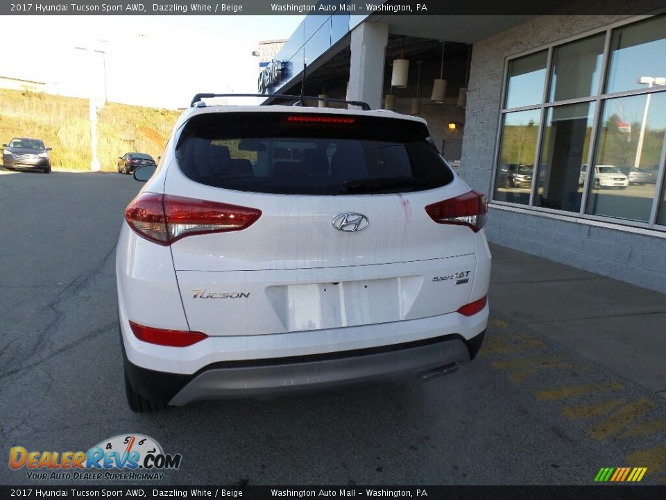 2017 Hyundai Tucson Sport AWD Dazzling White / Beige Photo #7