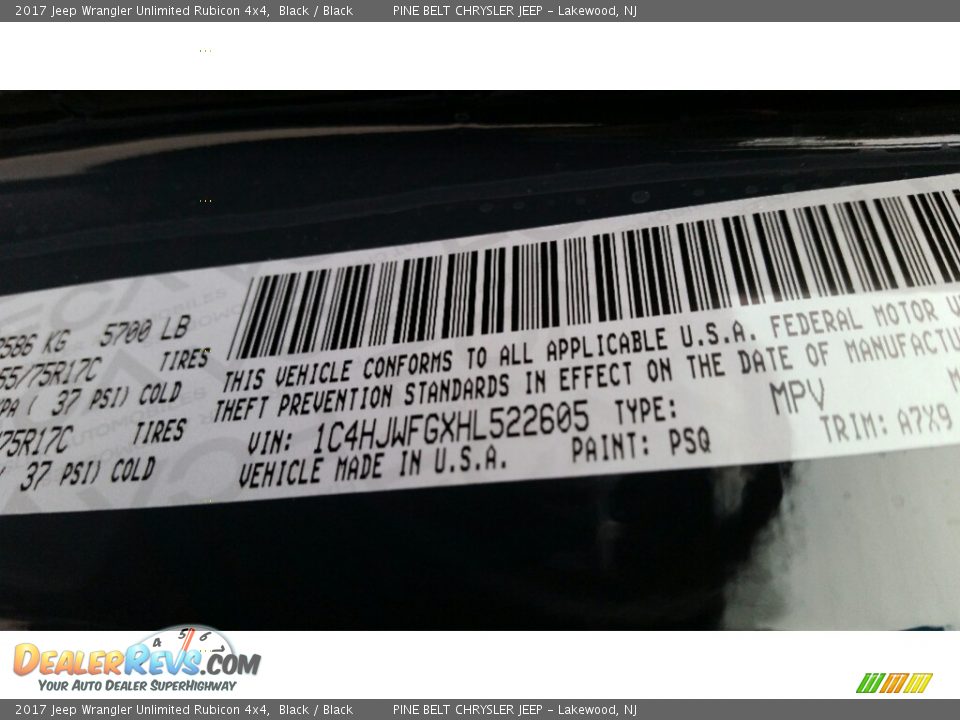 2017 Jeep Wrangler Unlimited Rubicon 4x4 Black / Black Photo #9