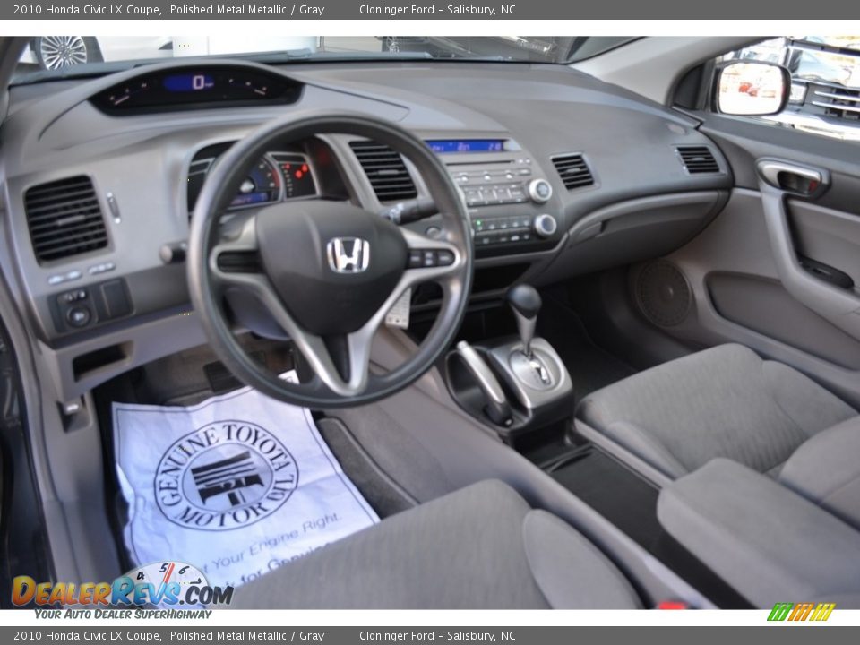 2010 Honda Civic LX Coupe Polished Metal Metallic / Gray Photo #10