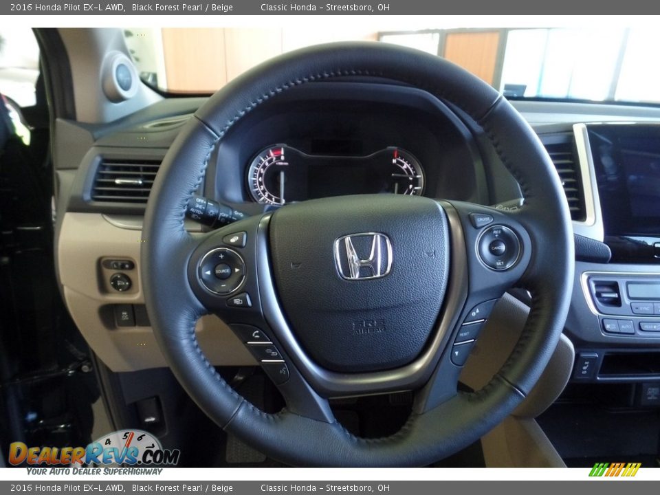 2016 Honda Pilot EX-L AWD Black Forest Pearl / Beige Photo #11