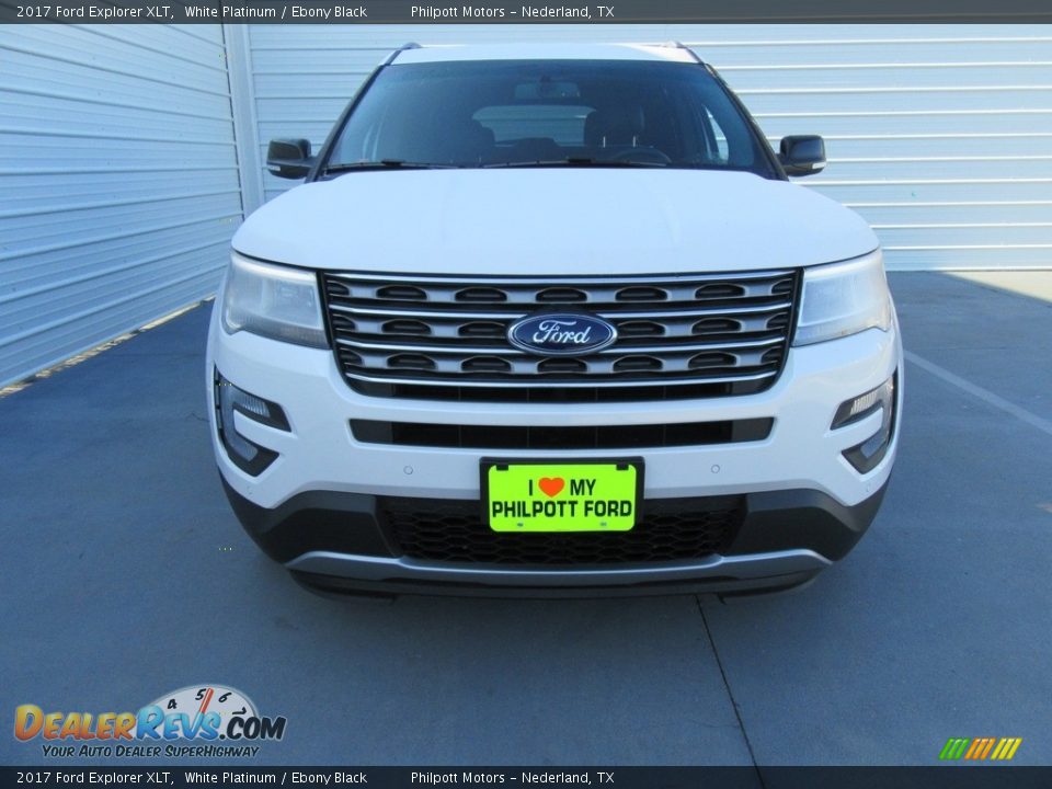 2017 Ford Explorer XLT White Platinum / Ebony Black Photo #8