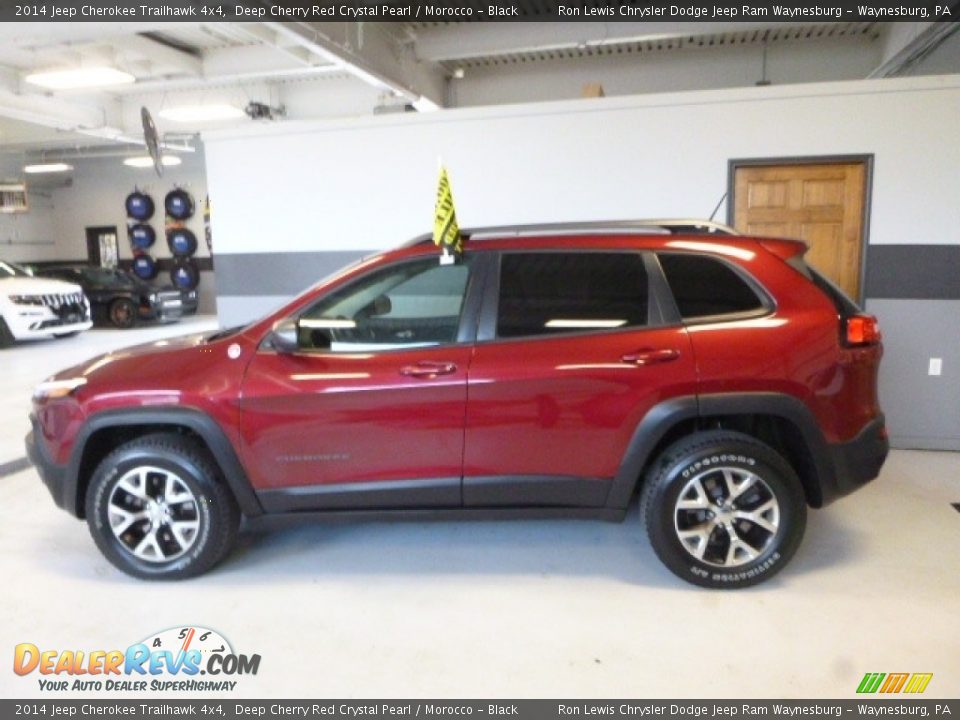 2014 Jeep Cherokee Trailhawk 4x4 Deep Cherry Red Crystal Pearl / Morocco - Black Photo #3
