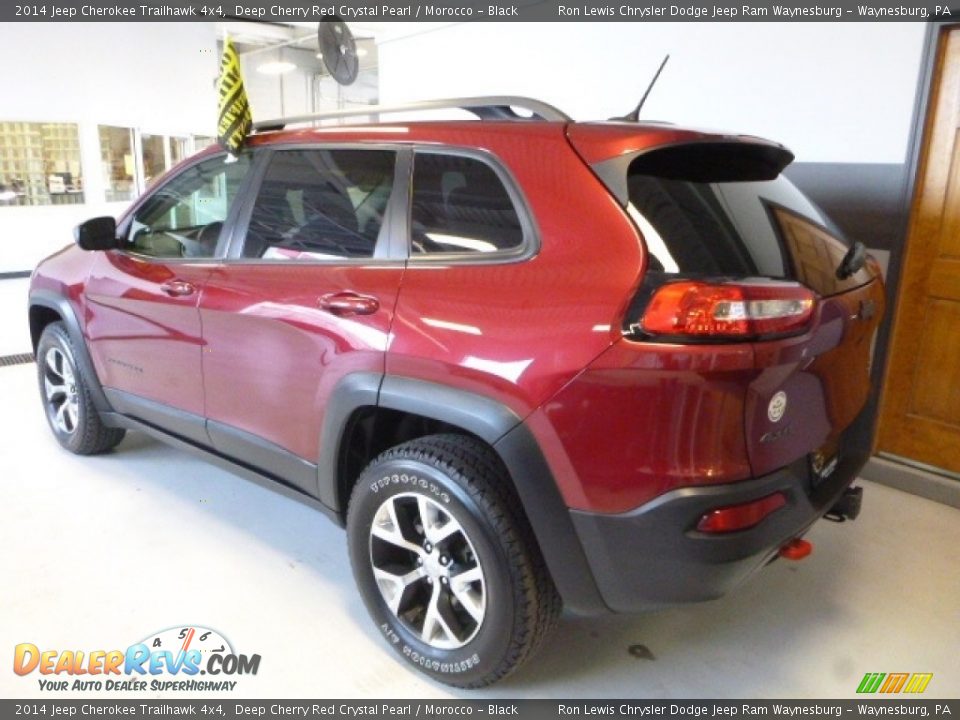 2014 Jeep Cherokee Trailhawk 4x4 Deep Cherry Red Crystal Pearl / Morocco - Black Photo #5