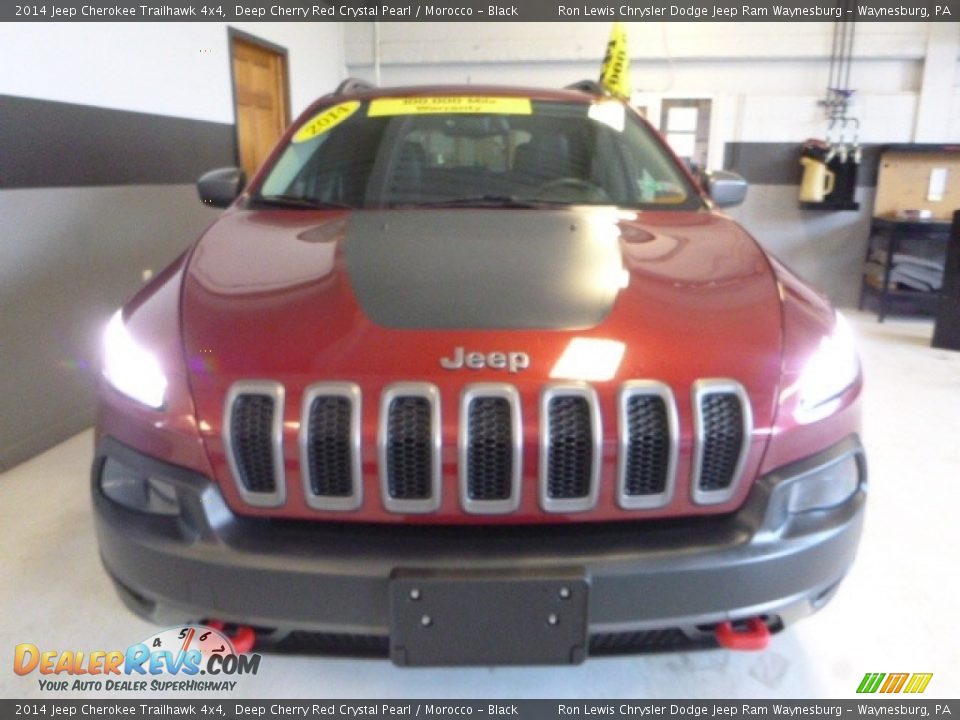 2014 Jeep Cherokee Trailhawk 4x4 Deep Cherry Red Crystal Pearl / Morocco - Black Photo #12