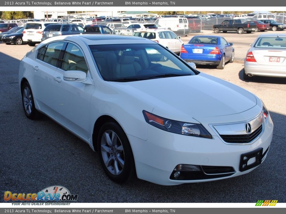 2013 Acura TL Technology Bellanova White Pearl / Parchment Photo #7