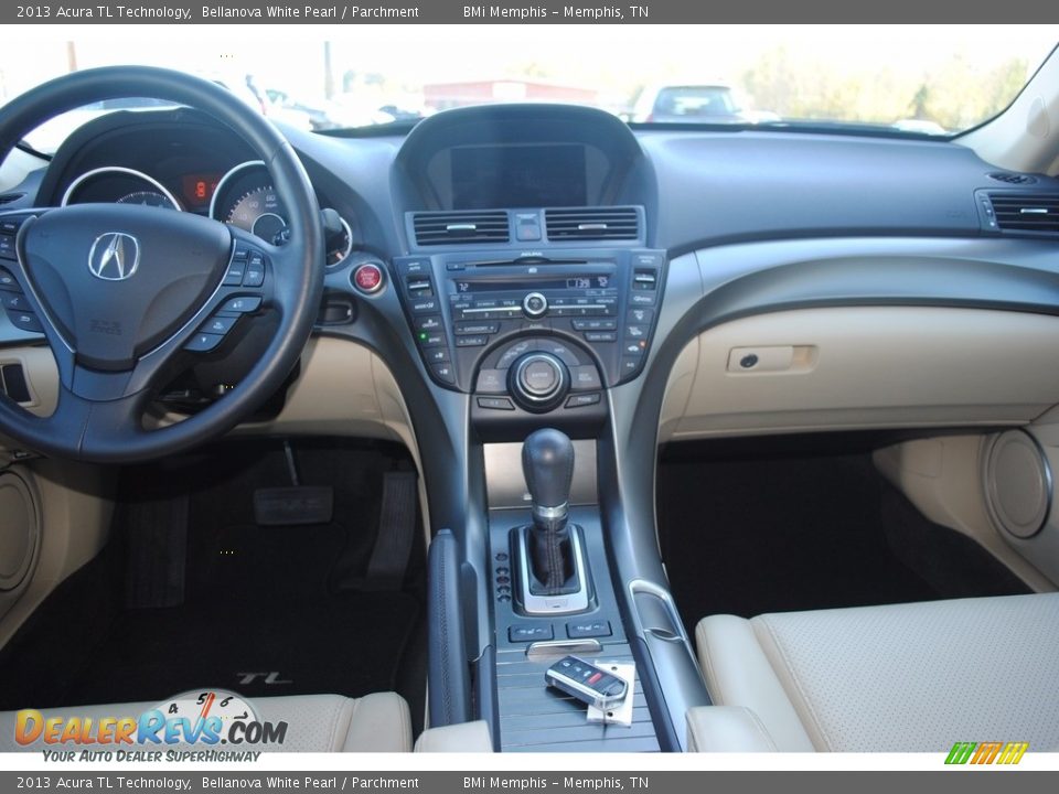 2013 Acura TL Technology Bellanova White Pearl / Parchment Photo #9