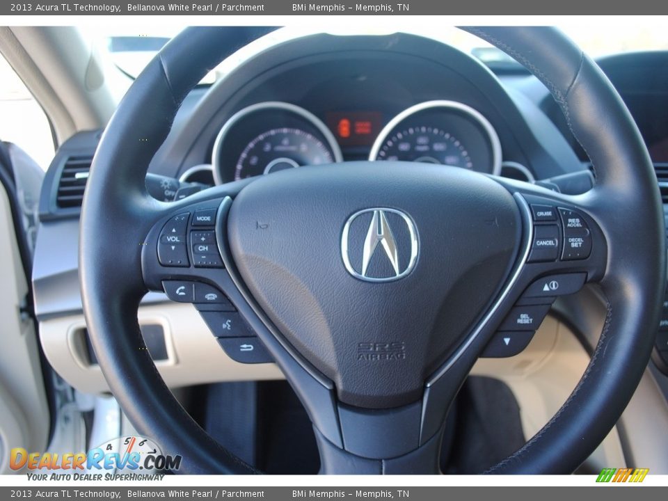 2013 Acura TL Technology Bellanova White Pearl / Parchment Photo #13