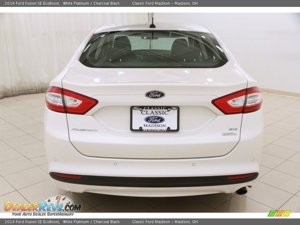 2014 Ford Fusion SE EcoBoost White Platinum / Charcoal Black Photo #14