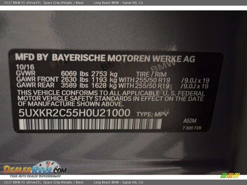 2017 BMW X5 sDrive35i Space Gray Metallic / Black Photo #7