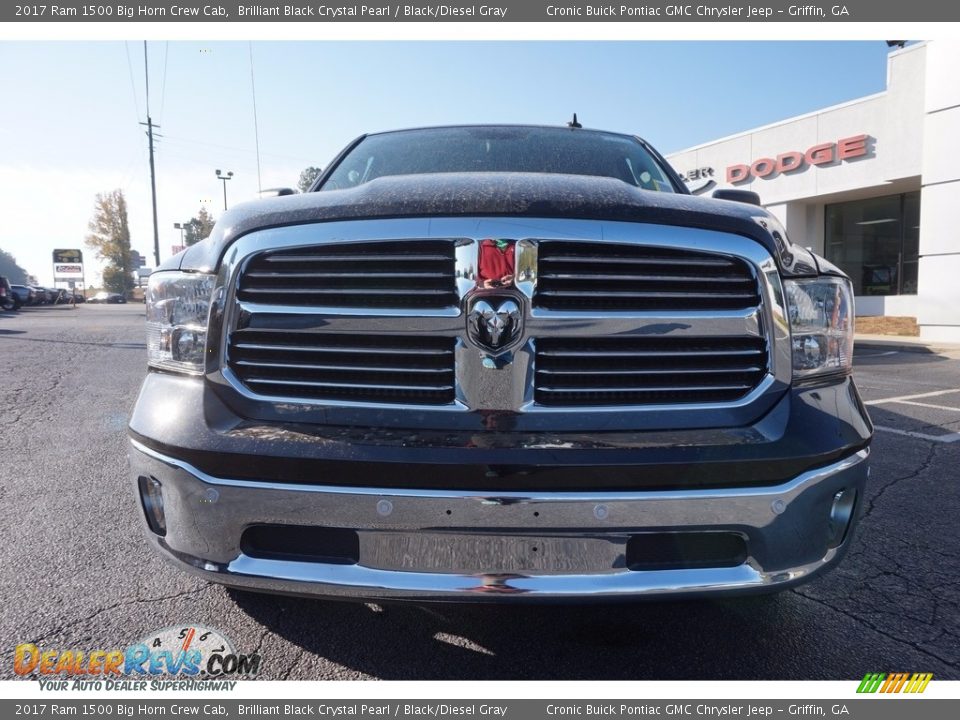 2017 Ram 1500 Big Horn Crew Cab Brilliant Black Crystal Pearl / Black/Diesel Gray Photo #2