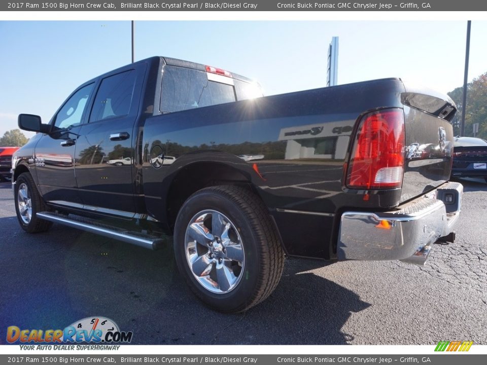 2017 Ram 1500 Big Horn Crew Cab Brilliant Black Crystal Pearl / Black/Diesel Gray Photo #5