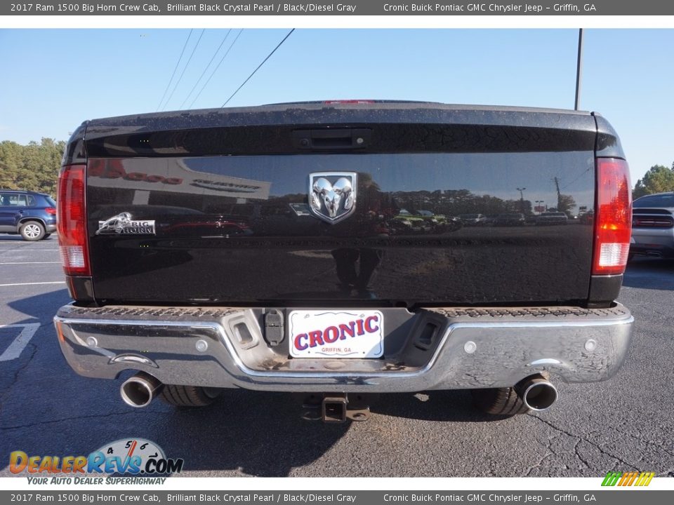 2017 Ram 1500 Big Horn Crew Cab Brilliant Black Crystal Pearl / Black/Diesel Gray Photo #6