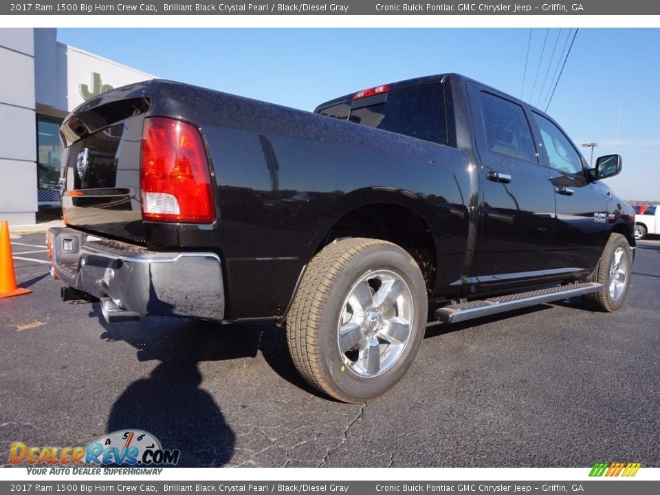 2017 Ram 1500 Big Horn Crew Cab Brilliant Black Crystal Pearl / Black/Diesel Gray Photo #7