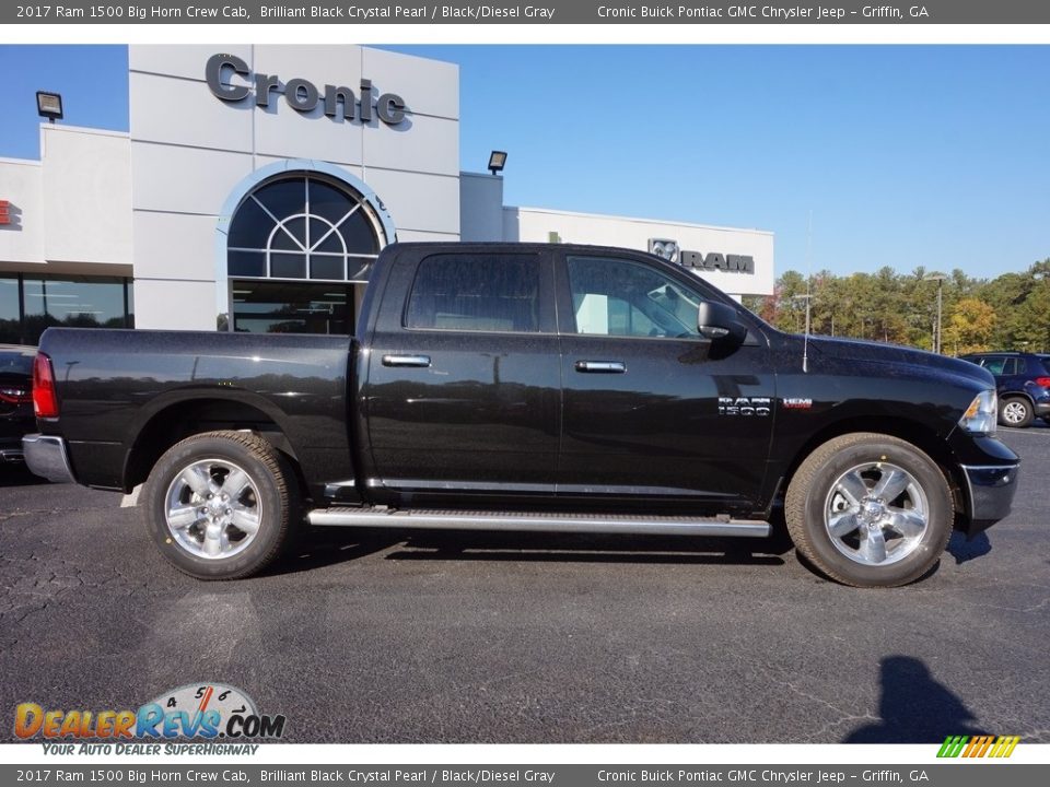 2017 Ram 1500 Big Horn Crew Cab Brilliant Black Crystal Pearl / Black/Diesel Gray Photo #8
