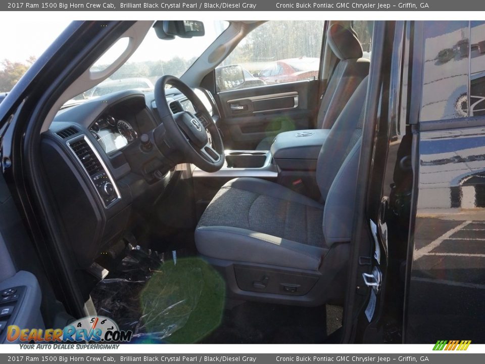 2017 Ram 1500 Big Horn Crew Cab Brilliant Black Crystal Pearl / Black/Diesel Gray Photo #9