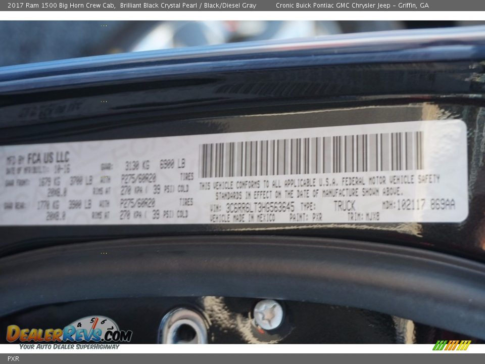 Ram Color Code PXR Brilliant Black Crystal Pearl