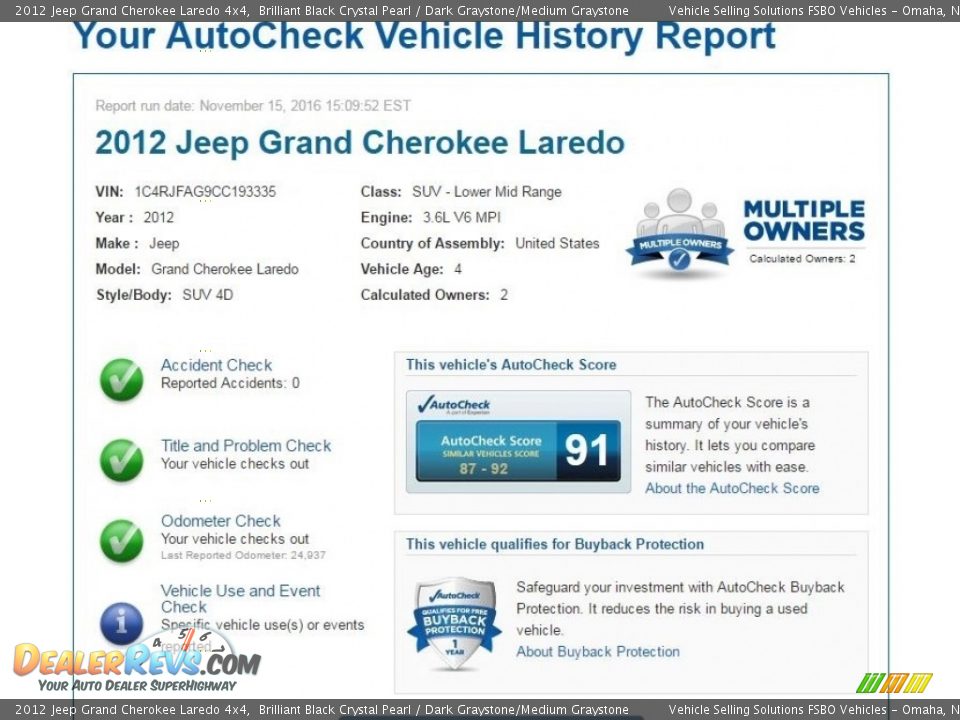 2012 Jeep Grand Cherokee Laredo 4x4 Brilliant Black Crystal Pearl / Dark Graystone/Medium Graystone Photo #2
