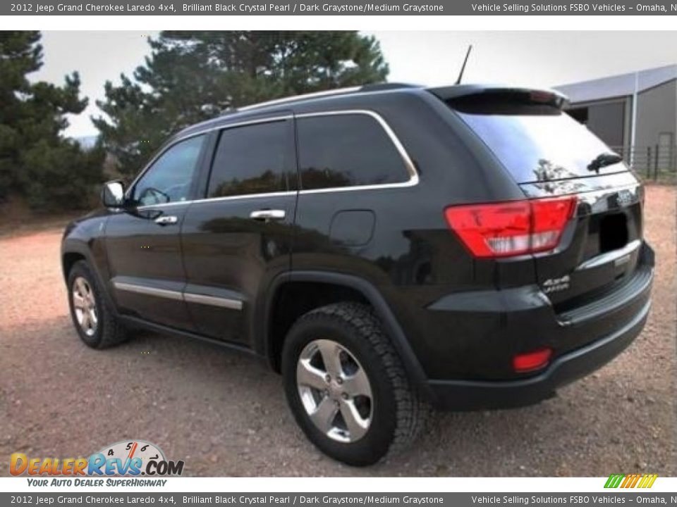 2012 Jeep Grand Cherokee Laredo 4x4 Brilliant Black Crystal Pearl / Dark Graystone/Medium Graystone Photo #3