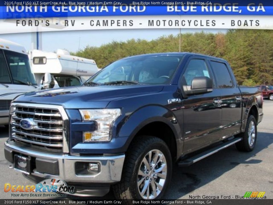 2016 Ford F150 XLT SuperCrew 4x4 Blue Jeans / Medium Earth Gray Photo #1