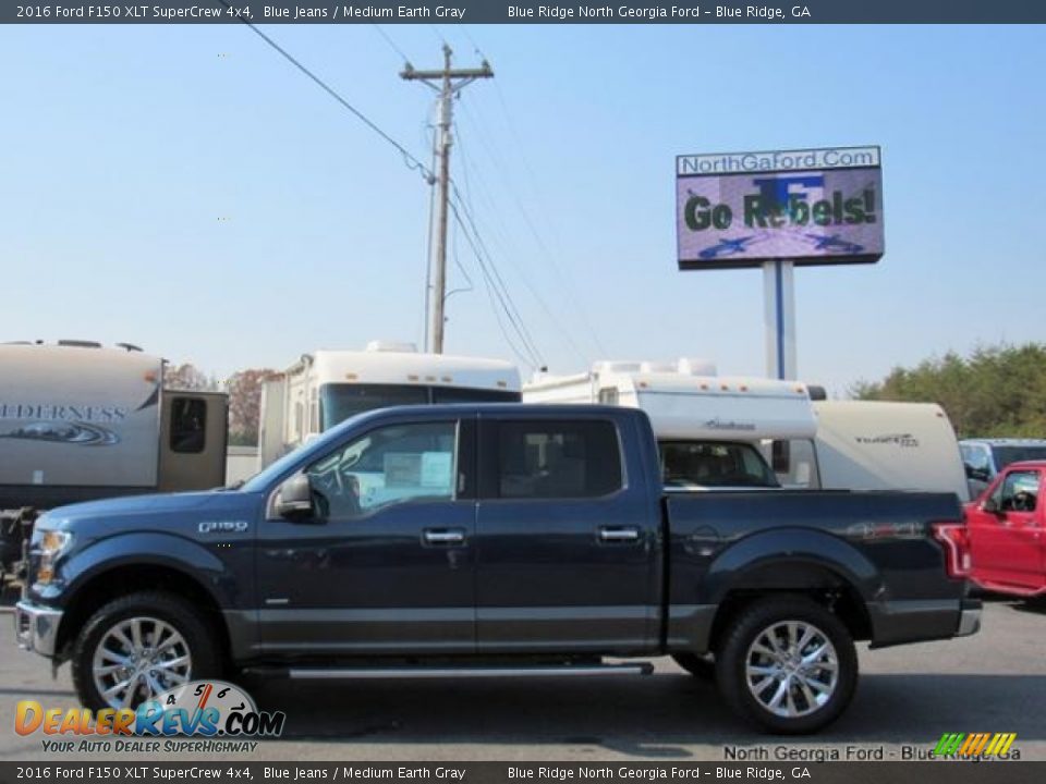 2016 Ford F150 XLT SuperCrew 4x4 Blue Jeans / Medium Earth Gray Photo #2