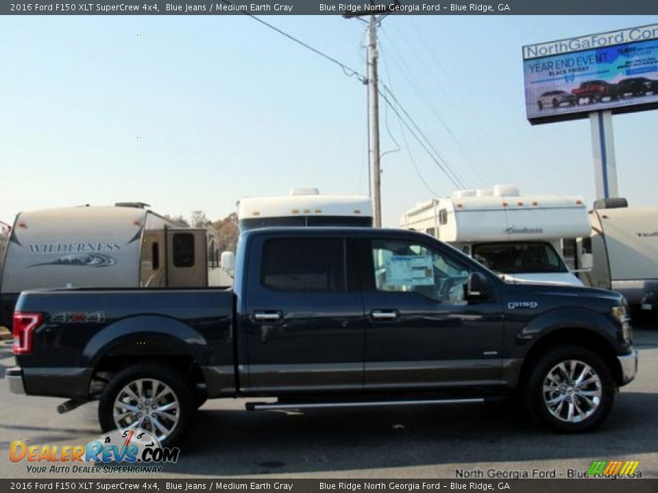 2016 Ford F150 XLT SuperCrew 4x4 Blue Jeans / Medium Earth Gray Photo #6