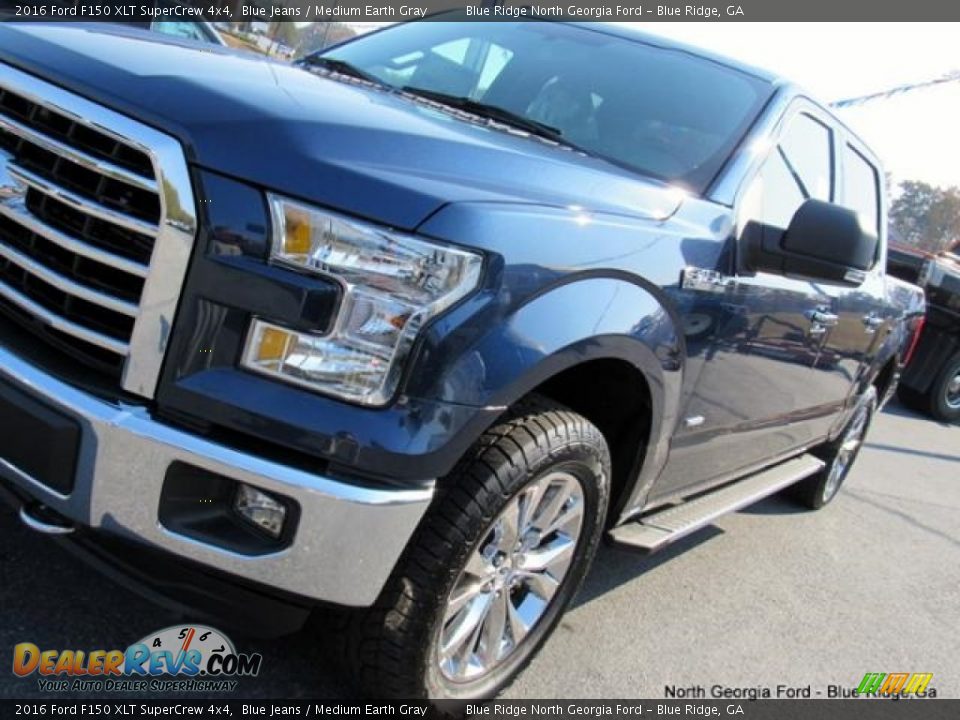 2016 Ford F150 XLT SuperCrew 4x4 Blue Jeans / Medium Earth Gray Photo #34