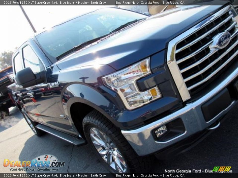 2016 Ford F150 XLT SuperCrew 4x4 Blue Jeans / Medium Earth Gray Photo #35