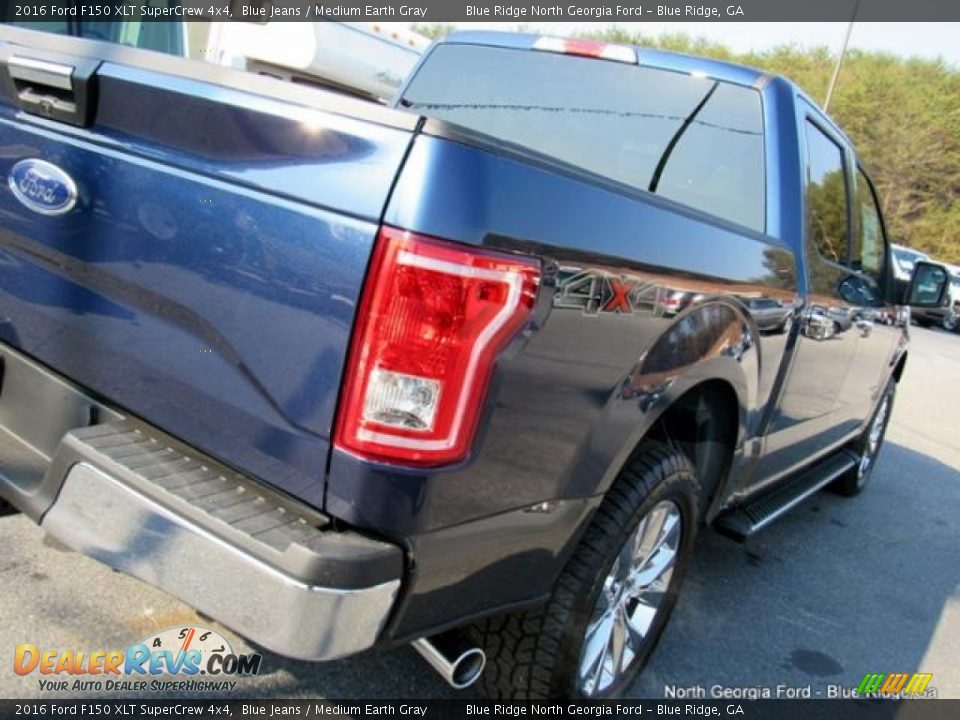 2016 Ford F150 XLT SuperCrew 4x4 Blue Jeans / Medium Earth Gray Photo #36
