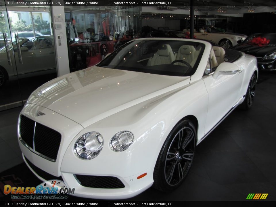 2013 Bentley Continental GTC V8 Glacier White / White Photo #43