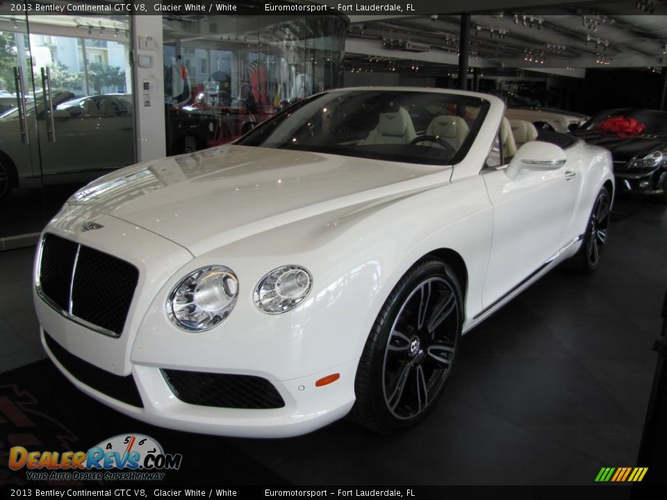 2013 Bentley Continental GTC V8 Glacier White / White Photo #56