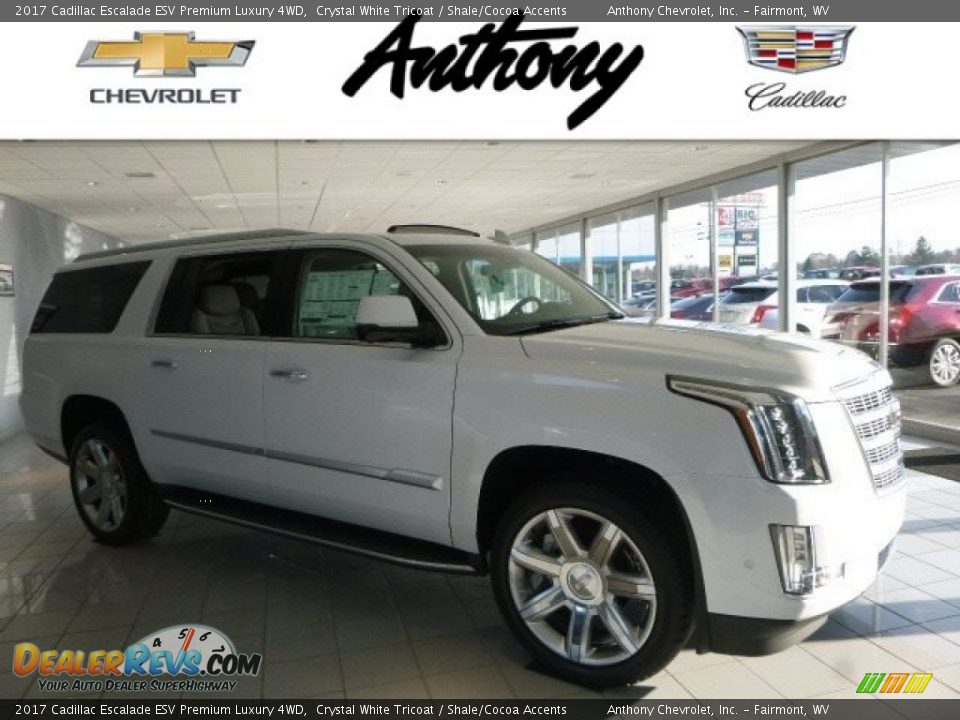 2017 Cadillac Escalade ESV Premium Luxury 4WD Crystal White Tricoat / Shale/Cocoa Accents Photo #1