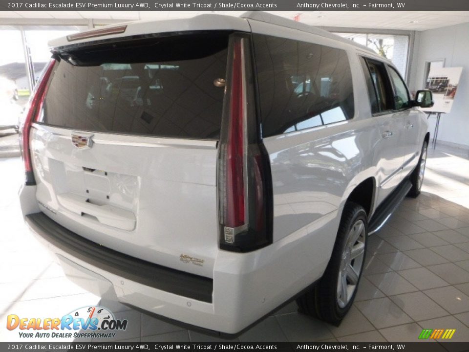 2017 Cadillac Escalade ESV Premium Luxury 4WD Crystal White Tricoat / Shale/Cocoa Accents Photo #8