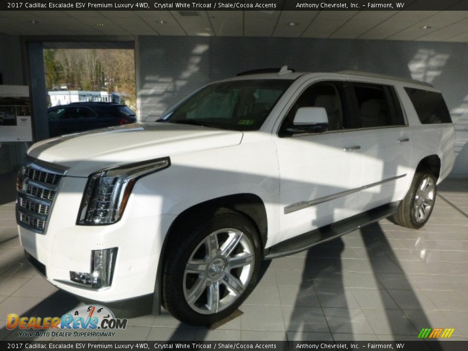 2017 Cadillac Escalade ESV Premium Luxury 4WD Crystal White Tricoat / Shale/Cocoa Accents Photo #12