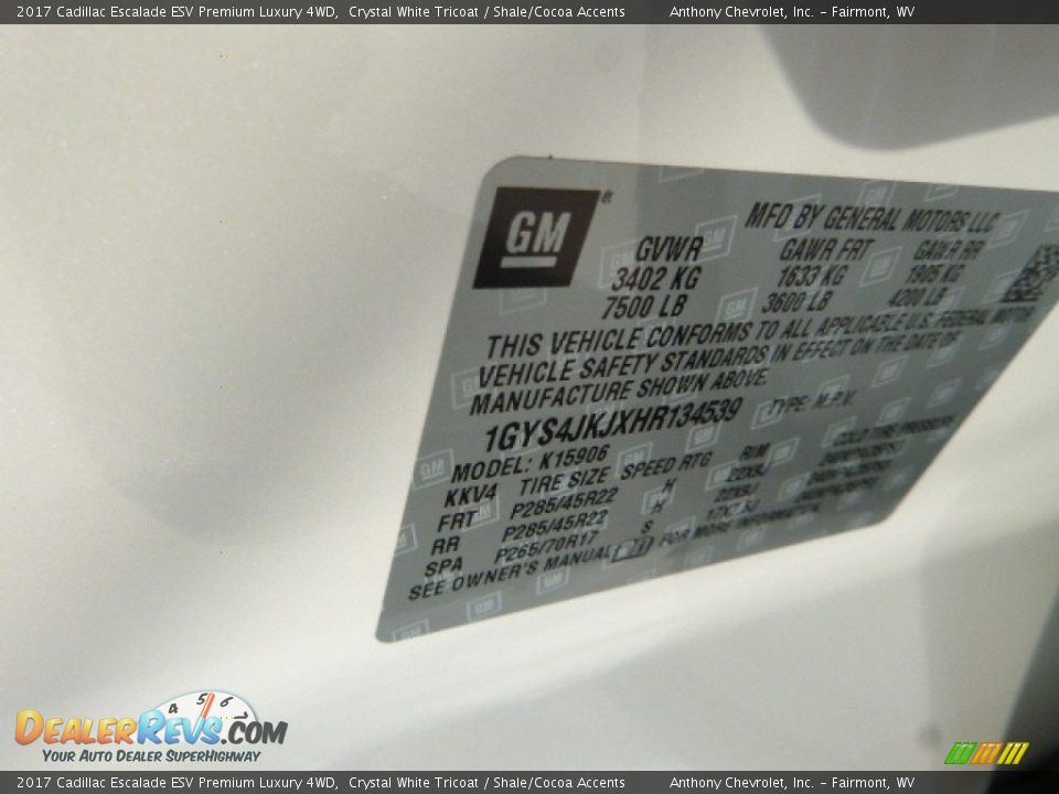 2017 Cadillac Escalade ESV Premium Luxury 4WD Crystal White Tricoat / Shale/Cocoa Accents Photo #16