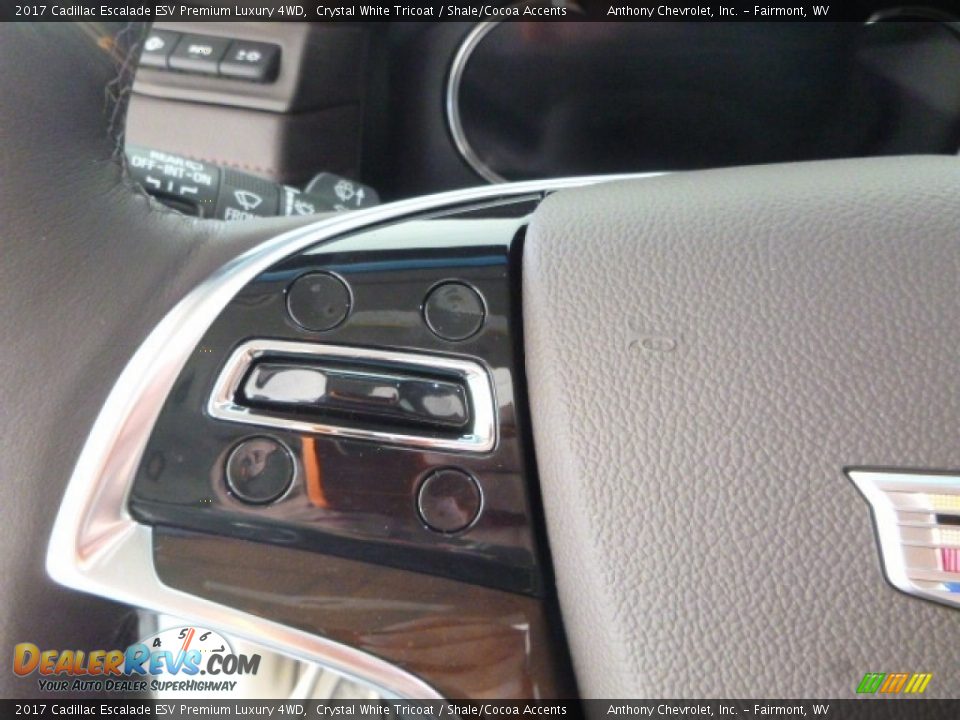 2017 Cadillac Escalade ESV Premium Luxury 4WD Crystal White Tricoat / Shale/Cocoa Accents Photo #20