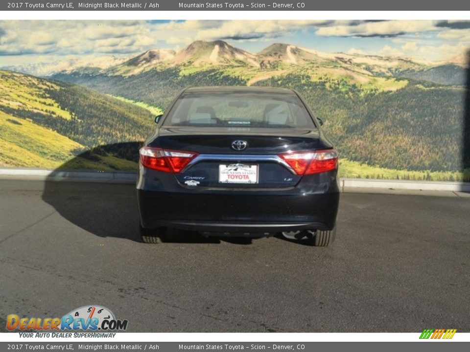 2017 Toyota Camry LE Midnight Black Metallic / Ash Photo #4