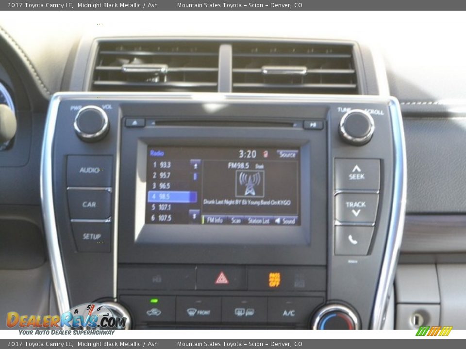 2017 Toyota Camry LE Midnight Black Metallic / Ash Photo #6