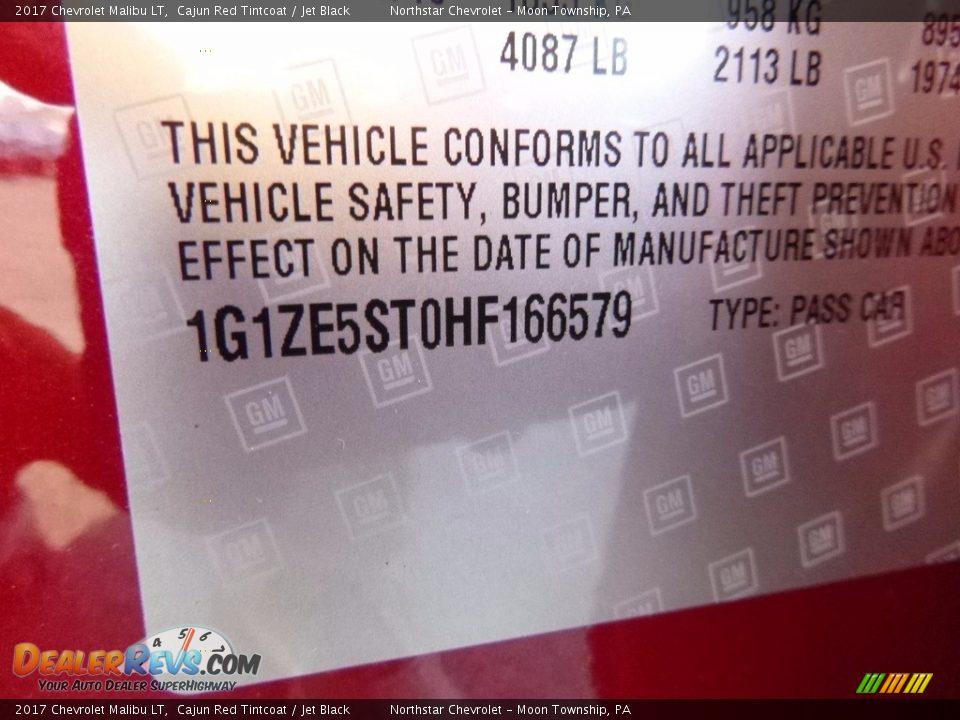2017 Chevrolet Malibu LT Cajun Red Tintcoat / Jet Black Photo #15