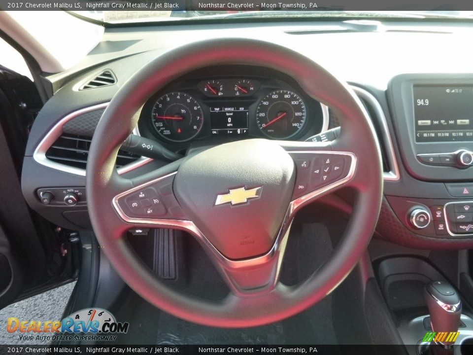 2017 Chevrolet Malibu LS Nightfall Gray Metallic / Jet Black Photo #16