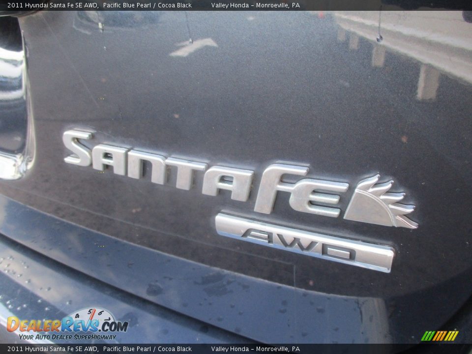 2011 Hyundai Santa Fe SE AWD Pacific Blue Pearl / Cocoa Black Photo #7