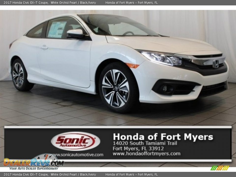 2017 Honda Civic EX-T Coupe White Orchid Pearl / Black/Ivory Photo #1