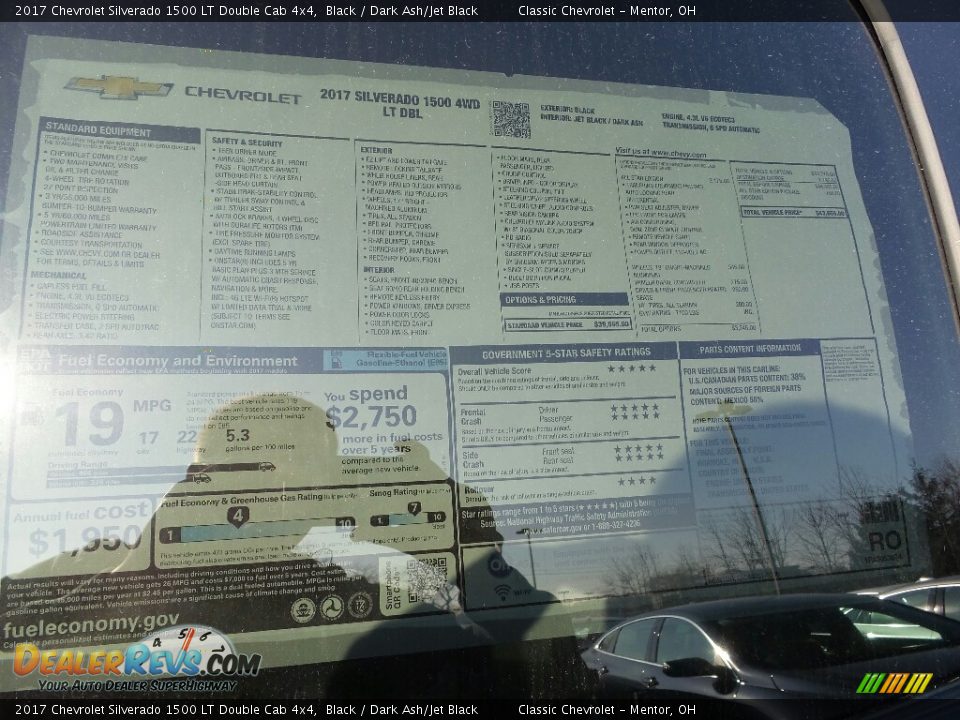 2017 Chevrolet Silverado 1500 LT Double Cab 4x4 Window Sticker Photo #6