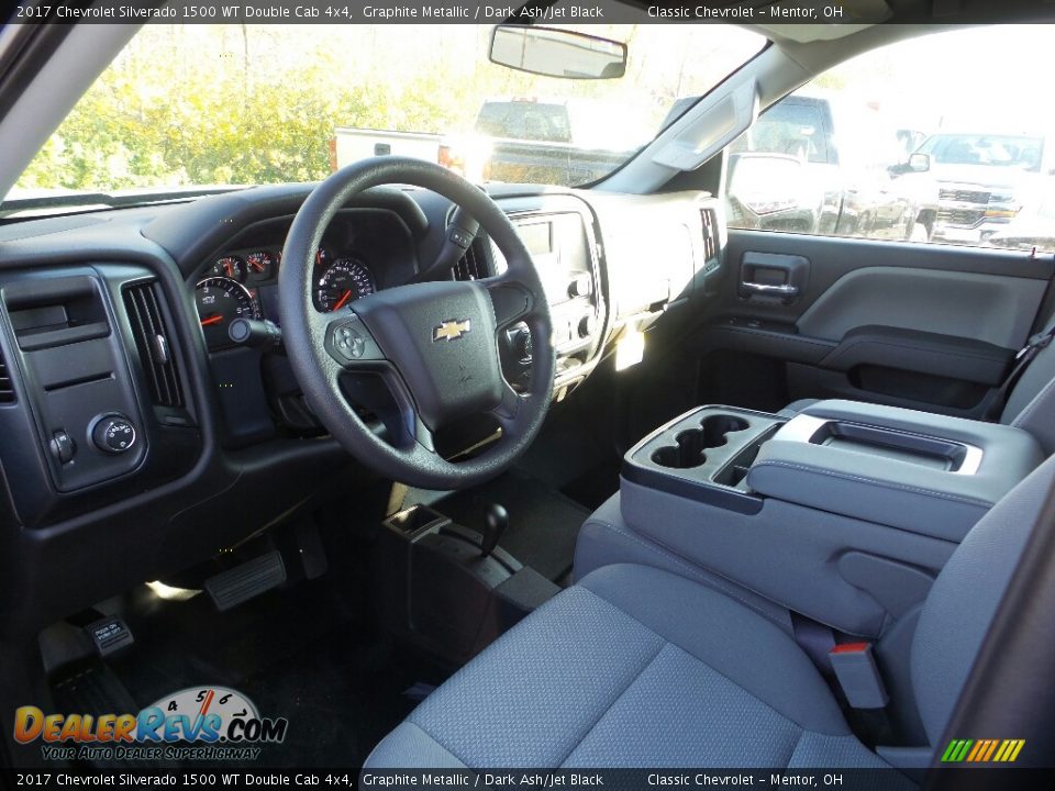 Dark Ash/Jet Black Interior - 2017 Chevrolet Silverado 1500 WT Double Cab 4x4 Photo #7