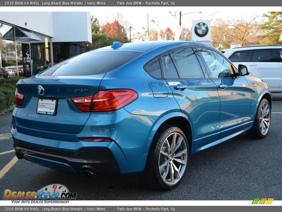 2016 BMW X4 M40i Long Beach Blue Metallic / Ivory White Photo #3