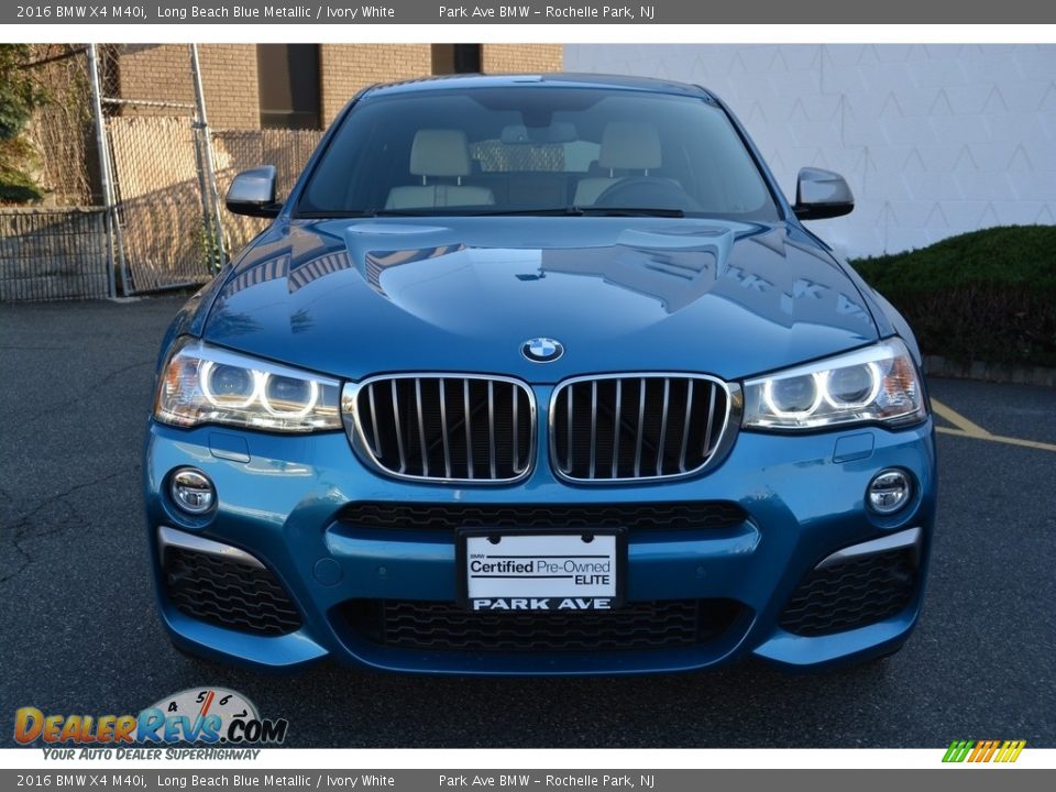 2016 BMW X4 M40i Long Beach Blue Metallic / Ivory White Photo #7